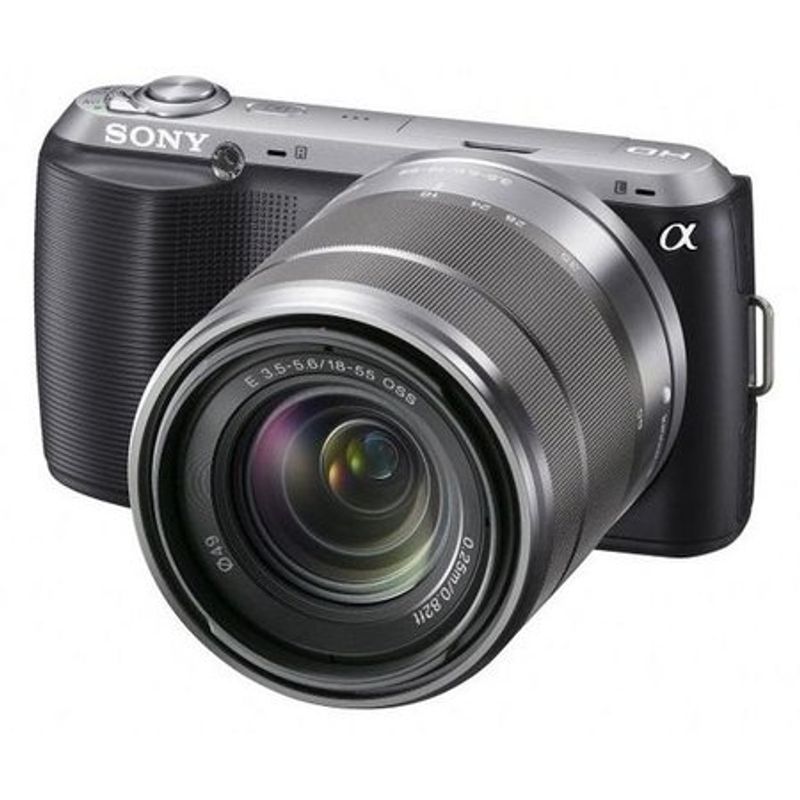 Camera-Digital-Sony-Alpha-NEX-C3K-com-Lente-18-55-mm-16.2-Megapixels--LCD-3--Panoramica-3D-Preta