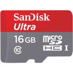 Cartão Micro SD 16GB Sandisk Ultra 80mb/s Classe 10