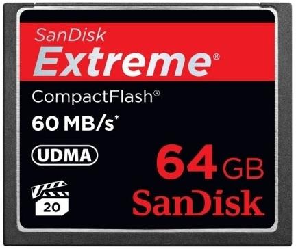 Cartão Compact Flash 64Gb SanDisk Extreme 60Mb/s (400x) UDMA5