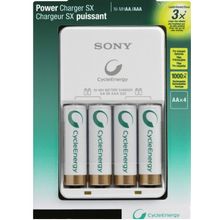 Carregador BCG34HH4KN de Pilhas Sony com 4 Pilhas Recarregáveis AA de 2100mAh