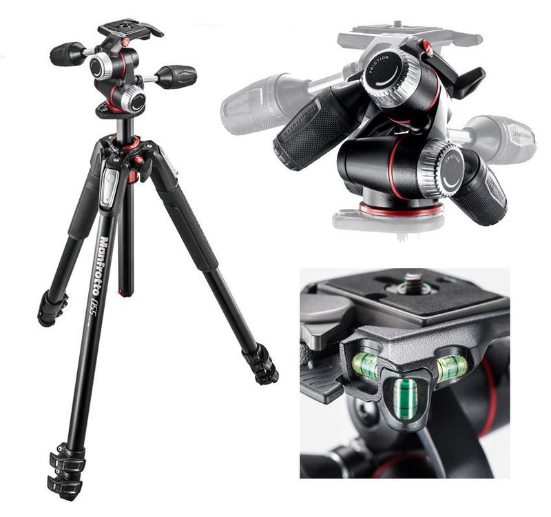 Tripe-Manfrotto-MK055XPRO3-3W-com-Cabeca-de-3-Vias-Pan-Tilt-para-ate-8Kg