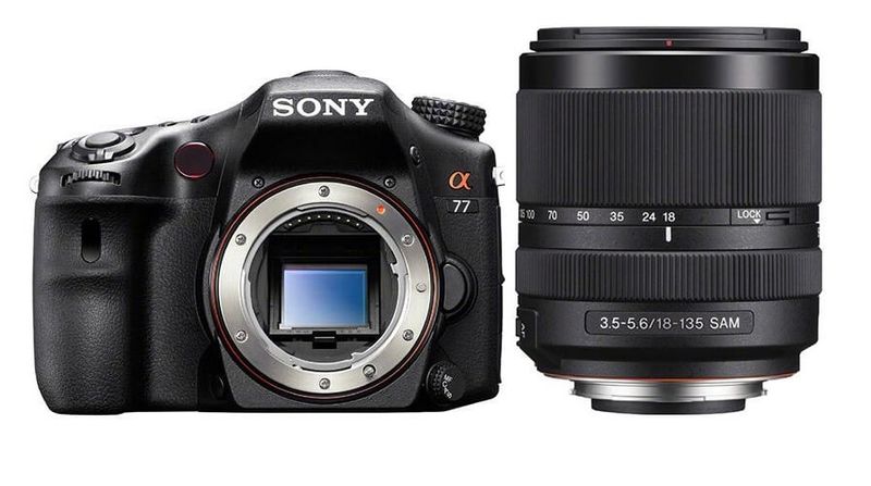 Camera-DSLR-Sony-Alpha-SLT-A77-e-Lente-Sony-18-135mm-f-4.0-5.6-SAM-II-A-Mount