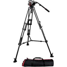 Tripé Manfrotto 504HD-546BK com Cabeça de Vídeo Hidráulica com Bolsa