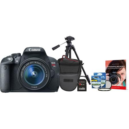 Kit-Canon-T5i-com-Lente-18-55mm---Cartao-SDHC-de-8Gb---Filtros-UV-e-CPL-58mm---Bolsa-Profissional---Tripe-Profissional