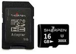 Cartão Micro SD 16Gb com Adaptador Sharpen 45Mb/s Classe 10