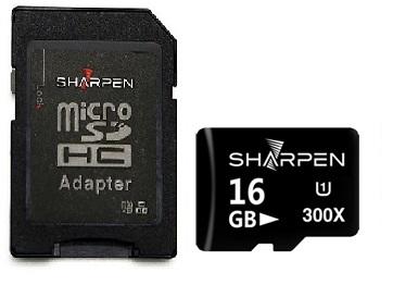 Cartão Micro SD 16Gb com Adaptador Sharpen 45Mb/s Classe 10