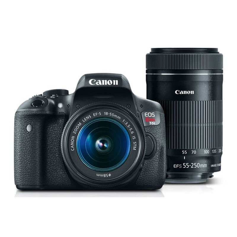 Kit-Camera-Canon-EOS-T6i-com-Lente-EF-S-18-55mm-IS-STM---EF-55-250mm-IS-STM