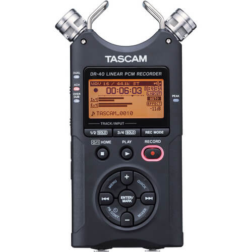 Gravador-Digital-Tascam-DR-40-com-MicroSD-de-2GB