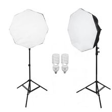 Kit de iluminação para Estúdio Fotográfico com 2 Octabox de 70cm e Lâmpada de 135w (220v)