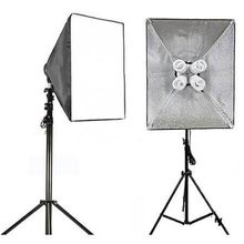 Kit de Iluminação com Softbox 50x100cm, 4 Lâmpadas de 70w e Tripé de iluminação