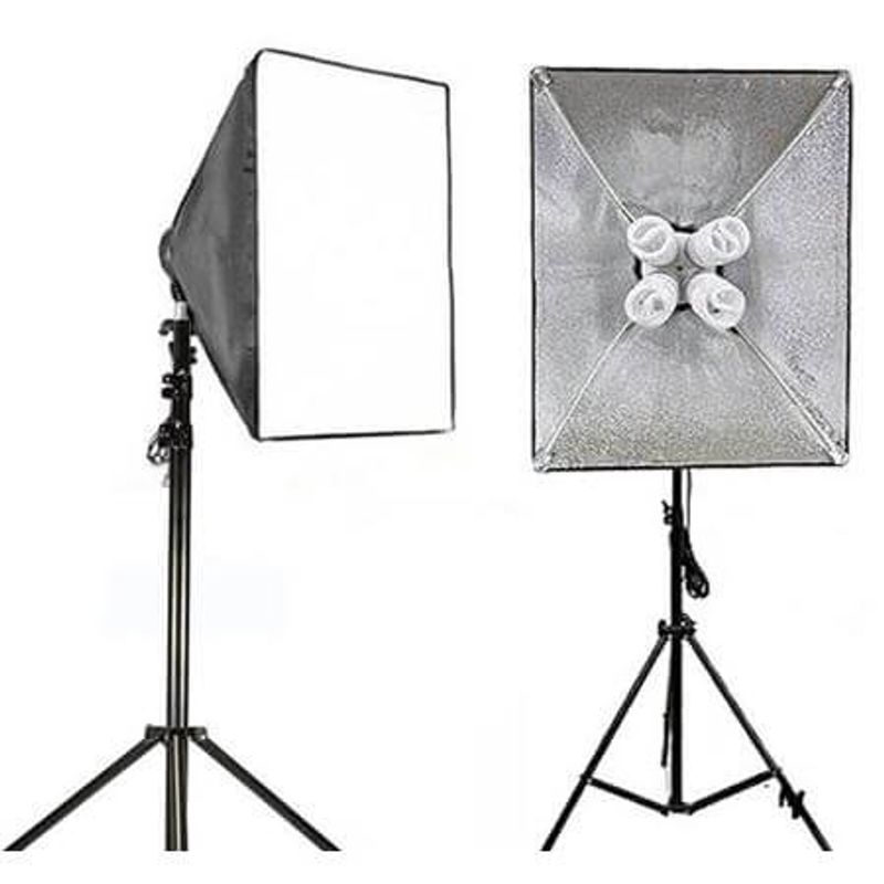 Kit-de-Iluminacao-com-Softbox-50x100cm-4-Lampadas-de-70w-e-Tripe-de-iluminacao