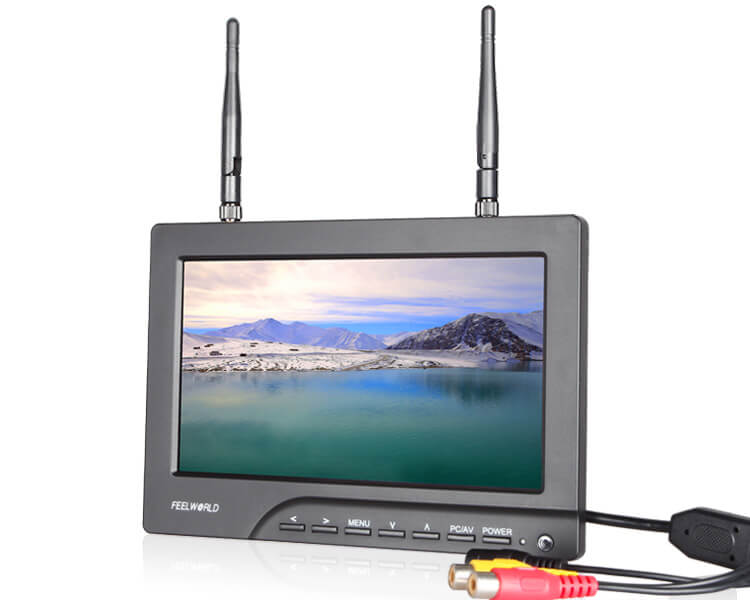 Monitor-FPV-7--com-Entrada-RCA-e-Receptor-Wireless-5.8GHz