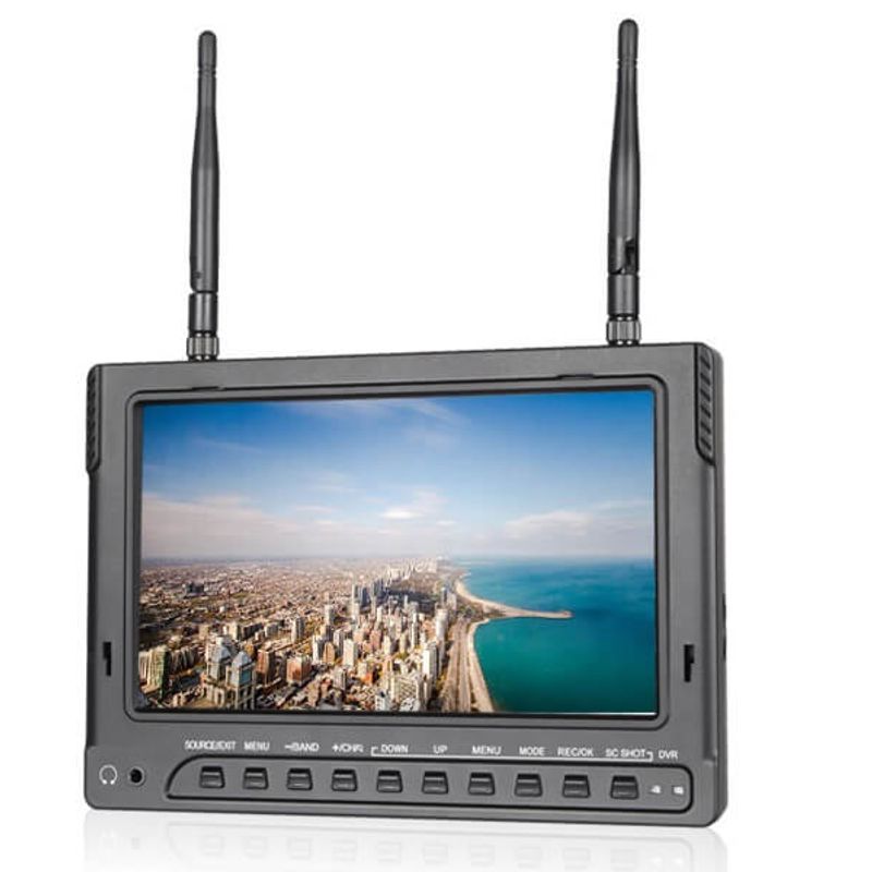 Monitor-FVP-7--com-Entrada-HDMI-Receptor-Wireless-5.8GHz-e-Bateria-Interna