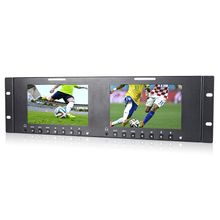 Monitor Duplo de 7" HD com Montagem de Rack para Broadcast