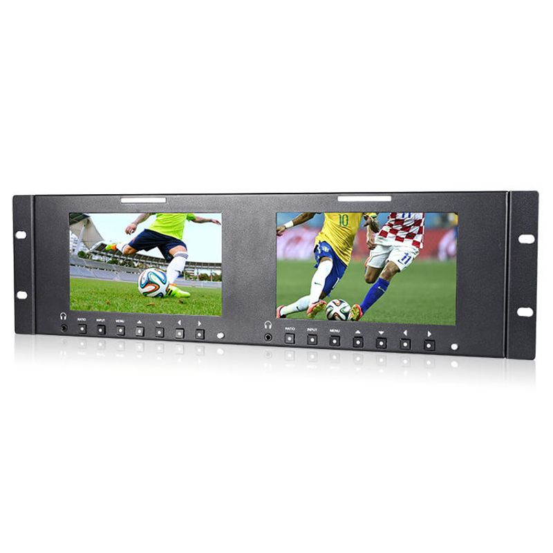 Monitor-Duplo-de-7--HD-com-Montagem-de-Rack-para-Broadcast