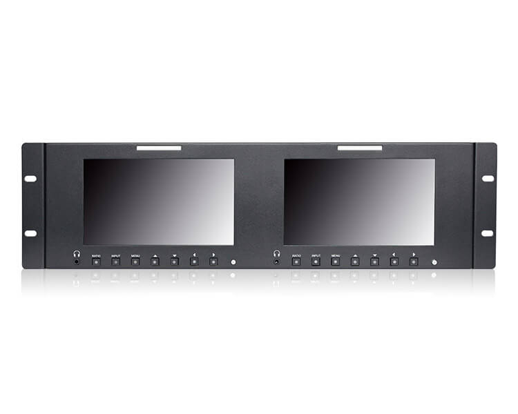 Monitor-Duplo-de-7--HD-com-Montagem-de-Rack-para-Broadcast