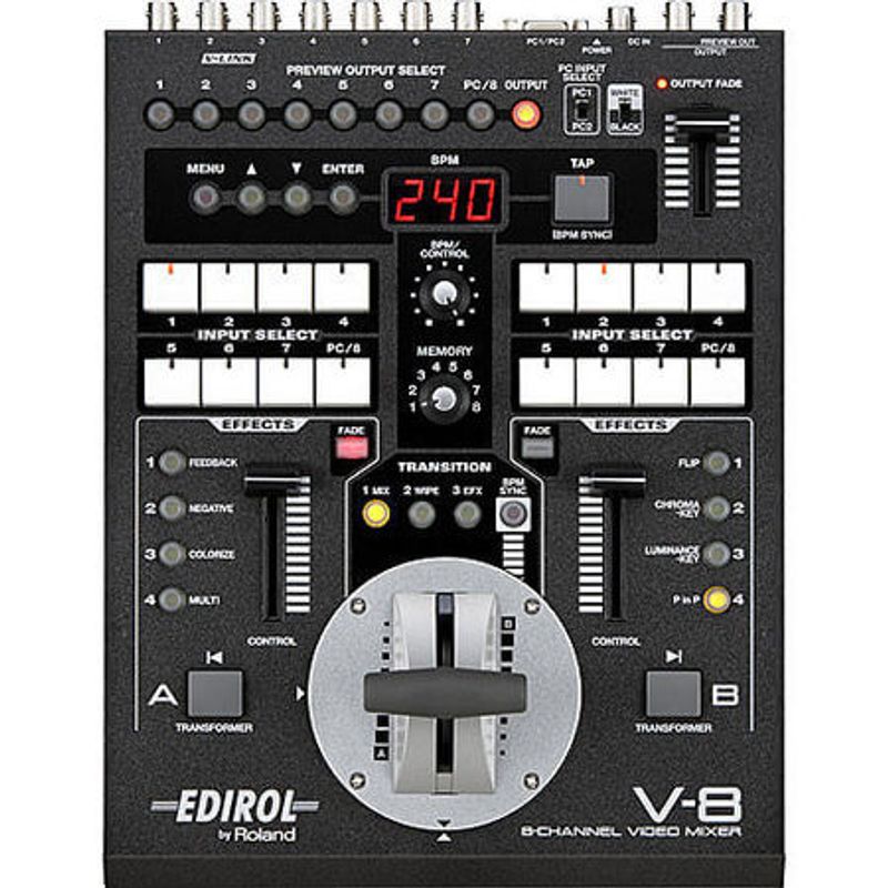 Video-Mixer-Roland-V-8-de-8-Canais-Live-Video-Efeitos-Switcher