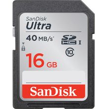 Cartão SD 16Gb Sandisk Ultra 40mb/s Classe 10