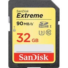 Cartão SDHC 32Gb SanDisk Extreme 90MB/s 4K UHS-I / V30 / U3 Classe 10