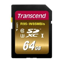 Cartão SD 64Gb Transcend Ultimate de 95MB/s Classe 10 UHS-I 4K