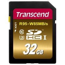 Cartão SD 32GB Transcend Ultimate de 95Mb/s Classe 10 UHS-I 4K