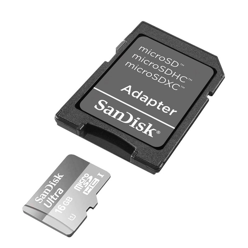 Cartao-Micro-SD-16Gb-Sandisk-Ultra-de-48mb-s-USH-1-com-Adaptador