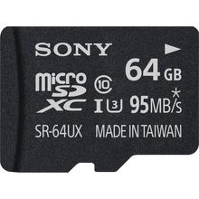 Cartão Micro SDXC 64GB Sony SR-64UX de 95MB/s com Adaptador SD