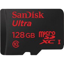 Cartão Micro SDXC 128GB Sandisk Ultra com Adaptador Classe 10 de 80Mb/s (533x)