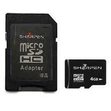 Cartão Micro SD 4Gb com Adaptador Sharpen de 15 Mb/s