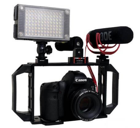 Gaiola-Grande-para-Camera-DSLR-com-encaixe-para-Leds-e-Microfones