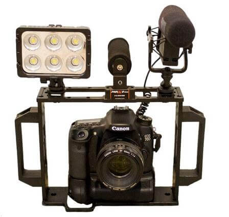 Gaiola-para-Camera-DSLR-Leds-e-Microfones