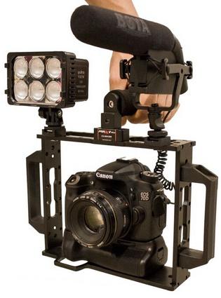 Gaiola-para-Camera-DSLR-Leds-e-Microfones