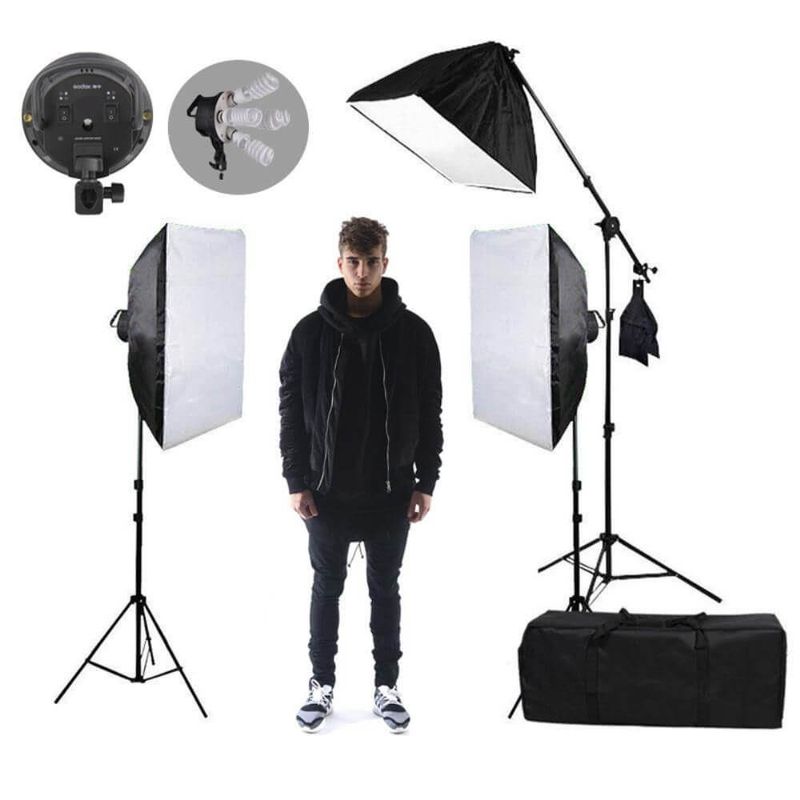 Kit-de-Iluminacao-para-Estudio-Fotografico-com-Softboxes-Girafa-e-Tripes-de-Iluminacao--110V-