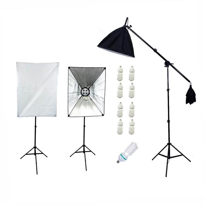 Kit-de-Iluminacao-para-Estudio-Fotografico-com-Softboxes-Girafa-e-Tripes-de-Iluminacao--110V-