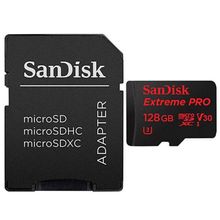 Cartão MicroSDXC Sandisk Extreme Pro 128Gb de 95Mb/s Classe10 U3 V30