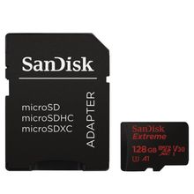 Cartão MicroSDXC SanDisk Extreme 128Gb de 100Mb/s, Classe10, UHS-V30 A1