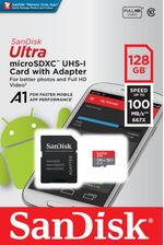 Cartão MicroSDXC SanDisk Ultra 128Gb de 100Mb/s, Classe10, UHS-I e A1