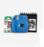 Kit-Camera-Instantanea-Instax-Mini-9-Fujifilm-com-Porta-Fotos-e-Filme-10-Poses---Azul-Cobalto