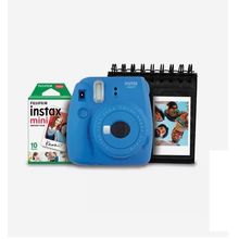 Kit Câmera Instantânea Instax Mini 9 Fujifilm com Porta Fotos e Filme 10 Poses - Azul Cobalto