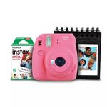 Kit-Camera-Instantanea-Instax-Mini-9-Fujifilm-com-Porta-Fotos-e-Filme-10-Poses---Rosa-Flamingo