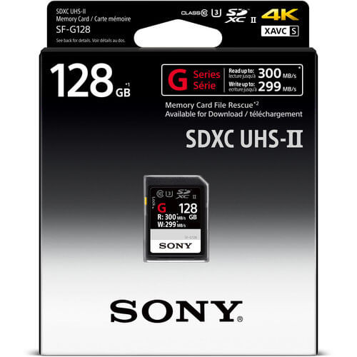 Cartao-SDXC-128GB-Sony-UHS-II-U3-Serie-G-de-300Mb-s--Classe10-