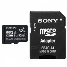 Cartão microSDXC 32Gb Sony UHS-I XAVC S 4K de 90 Mb/s com Adaptador SD (Classe 10)