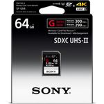 Cartao-SDXC-64GB-Sony-UHS-II-U3-Serie-G-de-300Mb-s--Classe10-