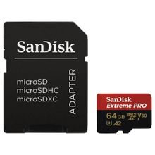 Cartão MicroSDXC 64Gb SanDisk Extreme Pro 170Mb/s UHS-I / V30 / U3 / A2