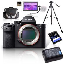 Kit Sony Alpha a7sII Mirrorless + Monitor 5.6" + Tripé de Vídeo + Bolsa + Bateria Extra e Cartão 64Gb