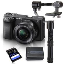 Kit Sony a6400 Mirrorless com Lente 16-50mm + Crane M + Bateria Extra + Cartão SDXC 64Gb de 95Mb/s