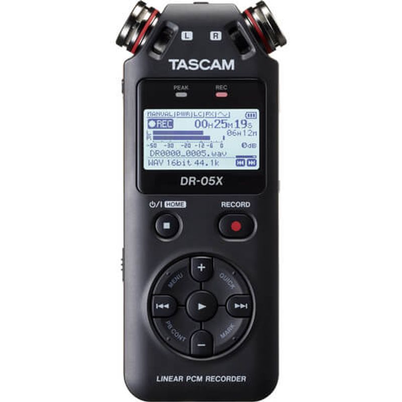 Gravador-de-Audio-Digital-Tascam-DR-05X-Estereo-de-Mao-com-Interface-de-Audio-USB