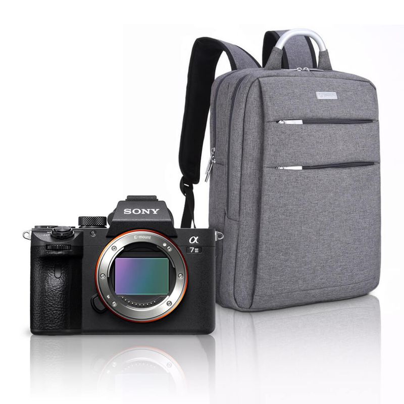 Kit-Sony-a7III-Mirrorless---Mochila-Profissional-a-Prova-D-Agua-e-Laptop