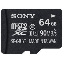 Cartão MicroSDXC Sony 64Gb 90Mb/s UHS-I 4k XAVC S com Adaptador SD (SR-UY3A)