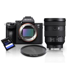 Kit Sony a7III Mirrorless + Lente Sony FE 24-105mm G OSS + Filtro CPL 77mm + Cartão SDXC 32Gb de 95Mb/s